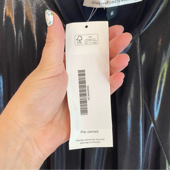 DIANE VON FURSTENBERG Black Sheath Lesley Dress Size 6 - Picture 8 of 11